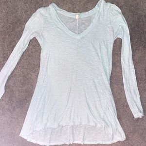 Free People Light blue distressed We The Free tunic